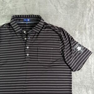 Stitch Golf Polo Shirt XL Black White Striped Fever's Pinehurst